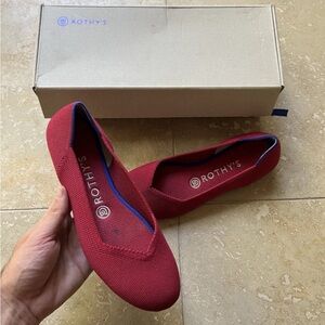 Rothy's Women's The Point Flats Scooter Bright Red Size 7.5